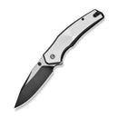 CIVIVI Aplomb Flipper & Thumb Stud Knife Satin & Black Aluminum Handle (3.39" Black Stonewashed Nitro-V Blade, Satin Flat) C25107 Sample1