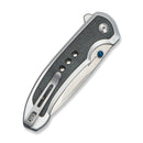 CIVIVI Reveal Flipper & Thumb Stud & Button Lock  Knife Gray Aluminum Handle With Micarta Inlay (3.37"" Satin Finished 14C28N Blade) C25108 Sample1