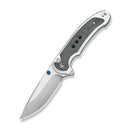 CIVIVI Reveal Flipper & Thumb Stud & Button Lock  Knife Gray Aluminum Handle With Micarta Inlay (3.37"" Satin Finished 14C28N Blade) C25108 Sample1