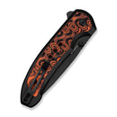CIVIVI Reveal Flipper & Thumb Stud & Button Lock  Knife Black Aluminum Handle With Micarta Inlay (3.37"" Black Stonewashed 14C28N Blade) C25108 Sample2