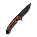 CIVIVI Reveal Flipper & Thumb Stud & Button Lock  Knife Black Aluminum Handle With Micarta Inlay (3.37"" Black Stonewashed 14C28N Blade) C25108 Sample2