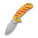 CIVIVI Squib Flipper & Thumb Stud Knife Yellow & Red G10 Handle (2.28" Satin Finished Nitro-V Blade) C25117 Sample1
