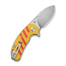 CIVIVI Squib Flipper & Thumb Stud Knife Yellow & Red G10 Handle (2.28" Satin Finished Nitro-V Blade) C25117 Sample1