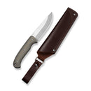 CIVIVI Farrow Fixed Blade Knife Gray/Tan G10 Handle (4.37" Satin Finished AEB-L Blade) C26002 Sample1
