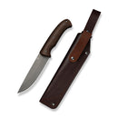 CIVIVI Farrow Fixed Blade Knife Brown Burlap Micarta Handle (4.37" Gray Stonewashed AEB-L Blade) C26002 Sample2