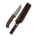 CIVIVI Farrow Fixed Blade Knife Brown Burlap Micarta Handle (4.37" Gray Stonewashed AEB-L Blade) C26002 Sample2