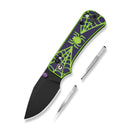 CIVIVI Baby Banter 2 - Spooky Thumb Stud & Crossbar Lock Knife Purple and Green G10 Handle (2.34" Black Stonewashed 14C28N Blade) C24074B-1