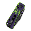 CIVIVI Baby Banter 2 - Spooky Thumb Stud & Crossbar Lock Knife Purple and Green G10 Handle (2.34" Black Stonewashed 14C28N Blade) C24074B-1