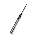 CIVIVI ELITE Brova Thumb Stud & Top Liner Lock Knife Gray Aluminum Handle (3.41" Black Stonewashed CPM S35VN Blade) CE25093-1