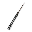 CIVIVI ELITE Brova Thumb Stud & Top Liner Lock Knife Black Aluminum Handle (3.41" Dark Brown Stonewashed CPM S35VN Blade) CE25093-2