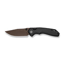 CIVIVI ELITE Brova Thumb Stud & Top Liner Lock Knife Black Aluminum Handle (3.41" Dark Brown Stonewashed CPM S35VN Blade) CE25093-2