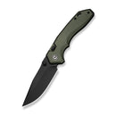 CIVIVI ELITE Brova Thumb Stud & Top Liner Lock Knife Forest Green Aluminum Handle (3.41" Black Stonewashed CPM S35VN Blade) CE25093-3