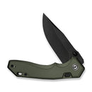 CIVIVI ELITE Brova Thumb Stud & Top Liner Lock Knife Forest Green Aluminum Handle (3.41" Black Stonewashed CPM S35VN Blade) CE25093-3