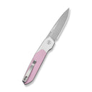 CIVIVI Brr15 Light Flipper Knife White & Powder Pink G10 Handle (3.2" Satin Finished Nitro-V Blade) C25063-3