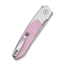 CIVIVI Brr15 Light Flipper Knife White & Powder Pink G10 Handle (3.2" Satin Finished Nitro-V Blade) C25063-3