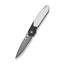 CIVIVI Brr15 Light Flipper Knife Black & White G10 Handle (3.2" Damascus Blade) C25063-DS1