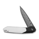 CIVIVI Brr15 Light Flipper Knife Black & White G10 Handle (3.2" Damascus Blade) C25063-DS1