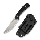 CIVIVI Carveth Hunting Fixed Blade Knife Black G10 Handle (3.59" Stonewashed AEB-L Blade) C25040-1, With 1PC Black Lanyard, Black Kydex Sheath & T-Clip