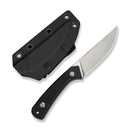 CIVIVI Carveth Hunting Fixed Blade Knife Black G10 Handle (3.59" Stonewashed AEB-L Blade) C25040-1, With 1PC Black Lanyard, Black Kydex Sheath & T-Clip