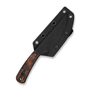 CIVIVI Carveth Hunting Fixed Blade Knife Orange & Black G10 Handle (3.59" Black Stonewashed AEB-L Blade) C25040-2, With 1PC Black Lanyard, Black Kydex Sheath & T-Clip