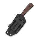 CIVIVI Carveth Hunting Fixed Blade Knife Guibourtia Wood Handle (3.59" Black Stonewashed AEB-L Blade) C25040-3, With 1PC Black Lanyard, Black Kydex Sheath & T-Clip