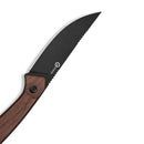 CIVIVI Carveth Hunting Fixed Blade Knife Guibourtia Wood Handle (3.59" Black Stonewashed AEB-L Blade) C25040-3, With 1PC Black Lanyard, Black Kydex Sheath & T-Clip