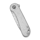 CIVIVI Elementum Flipper Knife Polished Clear Lexan Handle (2.96" Satin Finished Nitro-V Blade With Rock-Grind Pattern) C18062AM-1