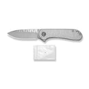 CIVIVI Elementum Flipper Knife Polished Clear Lexan Handle (2.96" Satin Finished Nitro-V Blade With Rock-Grind Pattern) C18062AM-1