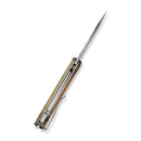 CIVIVI Elementum Flipper Knife Polished Yellow Ultem Handle (2.96" Satin Finished Nitro-V Blade With Rock-Grind Pattern) C18062AM-2