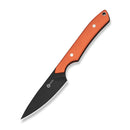 CIVIVI High Grass Field Knife Hunting Fixed Blade Knife Orange G10 Handle (2.93" Black Stonewashed 14C28N Blade) C25084-1, With 1PC Black Lanyard, Black Kydex Sheath & T-Clip