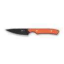 CIVIVI High Grass Field Knife Hunting Fixed Blade Knife Orange G10 Handle (2.93" Black Stonewashed 14C28N Blade) C25084-1, With 1PC Black Lanyard, Black Kydex Sheath & T-Clip