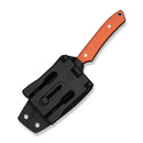 CIVIVI High Grass Field Knife Hunting Fixed Blade Knife Orange G10 Handle (2.93" Black Stonewashed 14C28N Blade) C25084-1, With 1PC Black Lanyard, Black Kydex Sheath & T-Clip