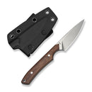 CIVIVI High Grass Field Knife Hunting Fixed Blade Guibourtia Wood Handle (2.93" Stonewashed 14C28N Blade) C25084-3, With 1PC Black Lanyard, Black Kydex Sheath & T-Clip