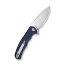 CIVIVI Mini Praxis Flipper Knife Blue Canvas Micarta Handle (2.98" Satin Finished D2 Blade) C18026C-6