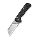CIVIVI Pulsara Utility Flipper & Button Lock Knife Black Aluminum Handle (2.44" Stonewashed S/S Blade Holder & Plain 6Cr13 Blade) C24041F-1