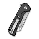 CIVIVI Pulsara Utility Flipper & Button Lock Knife Black Aluminum Handle (2.44" Stonewashed S/S Blade Holder & Plain 6Cr13 Blade) C24041F-1