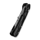 CIVIVI Pulsara Utility Flipper & Button Lock Knife Black Aluminum Handle (2.44" Stonewashed S/S Blade Holder & Plain 6Cr13 Blade) C24041F-1