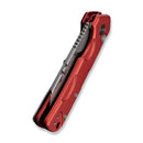 CIVIVI Pulsara Utility Flipper & Button Lock Knife Red Aluminum Handle (2.44" Stonewashed S/S Blade Holder & Plain 6Cr13 Blade) C24041F-2