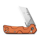 CIVIVI Pulsara Utility Flipper & Button Lock Knife Orange Aluminum Handle (2.44" Stonewashed S/S Blade Holder & Plain 6Cr13 Blade) C24041F-3