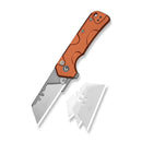 CIVIVI Pulsara Utility Flipper & Button Lock Knife Orange Aluminum Handle (2.44" Stonewashed S/S Blade Holder & Plain 6Cr13 Blade) C24041F-3