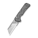 CIVIVI Pulsara Utility Flipper & Button Lock Knife Gray Aluminum Handle (2.44" Stonewashed S/S Blade Holder & Plain 6Cr13 Blade) C24041F-4