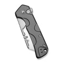 CIVIVI Pulsara Utility Flipper & Button Lock Knife Gray Aluminum Handle (2.44" Stonewashed S/S Blade Holder & Plain 6Cr13 Blade) C24041F-4