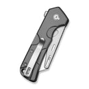 CIVIVI Pulsara Utility Flipper & Button Lock Knife Gray Aluminum Handle (2.44" Stonewashed S/S Blade Holder & Plain 6Cr13 Blade) C24041F-4