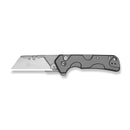 CIVIVI Pulsara Utility Flipper & Button Lock Knife Gray Aluminum Handle (2.44" Stonewashed S/S Blade Holder & Plain 6Cr13 Blade) C24041F-4