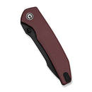 CIVIVI Ryson-E Thumb Stud Knife Burgundy G10 Handle (3.32" Black Stonewashed 14C28N Blade) C25097-1