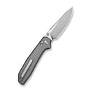 CIVIVI ELITE Tessera Thumb Stud & Crossbar Lock Knife Diamond Patterned Gray Aluminum Handle (3.37" Satin Finished CPM S35VN Blade) CE26029-1