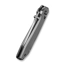 CIVIVI ELITE Tessera Thumb Stud & Crossbar Lock Knife Diamond Patterned Gray Aluminum Handle (3.37" Satin Finished CPM S35VN Blade) CE26029-1