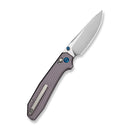CIVIVI ELITE Tessera Thumb Stud & Crossbar Lock Knife Diamond Patterned Purple Aluminum Handle (3.37" Satin Finished CPM S35VN Blade) CE26029-2