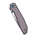 CIVIVI ELITE Tessera Thumb Stud & Crossbar Lock Knife Diamond Patterned Purple Aluminum Handle (3.37" Satin Finished CPM S35VN Blade) CE26029-2