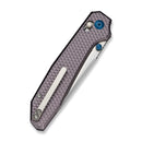 CIVIVI ELITE Tessera Thumb Stud & Crossbar Lock Knife Diamond Patterned Purple Aluminum Handle (3.37" Satin Finished CPM S35VN Blade) CE26029-2